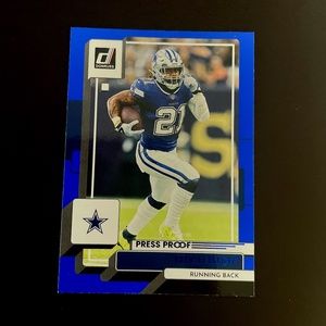 Ezekiel Elliott: Dallas Cowboys, Running Back 2022 Panini Press Proof #154
